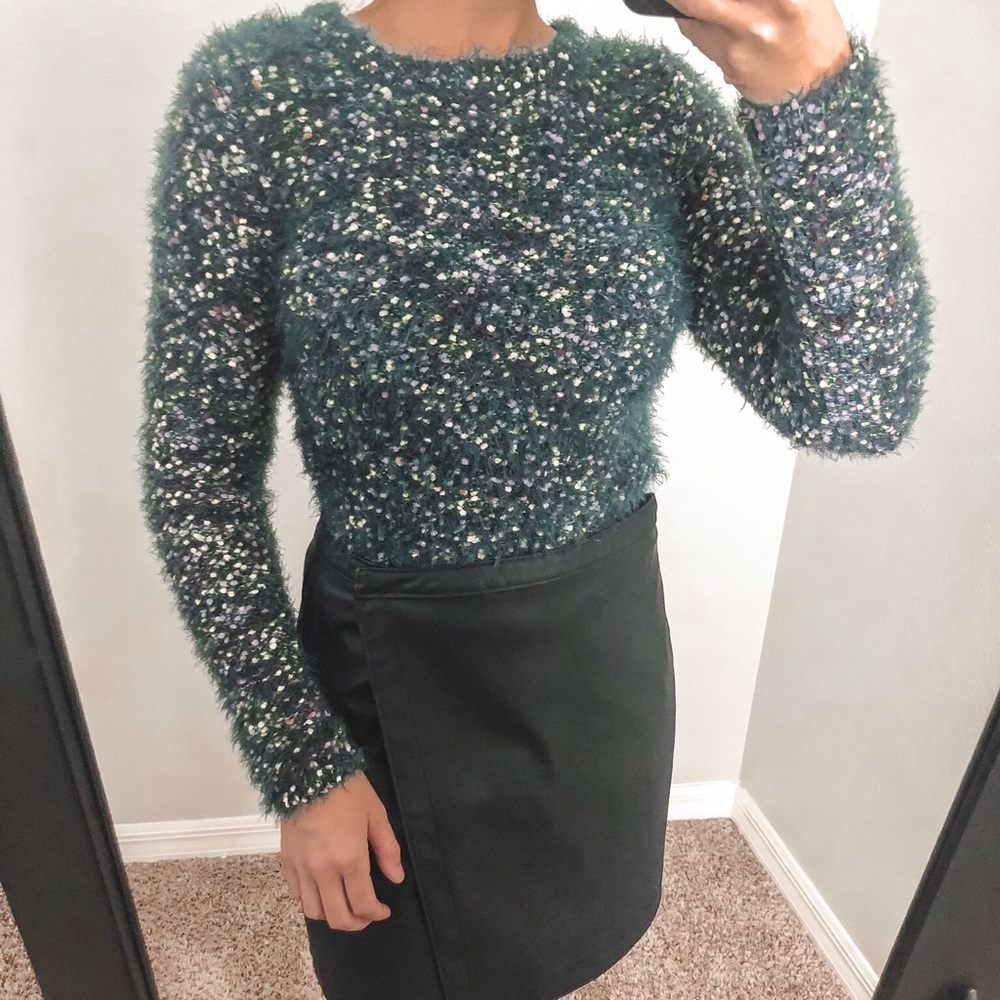 Fuzzy Green Sweater